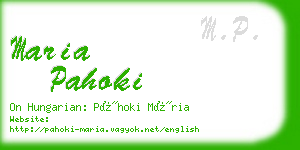 maria pahoki business card